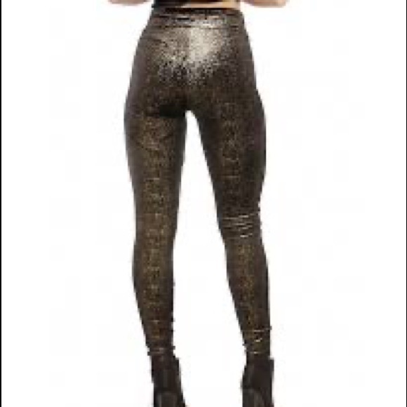 Spanx black and gold velvet shiny leggings NWT size s holidays Christmas nye - Picture 5 of 12